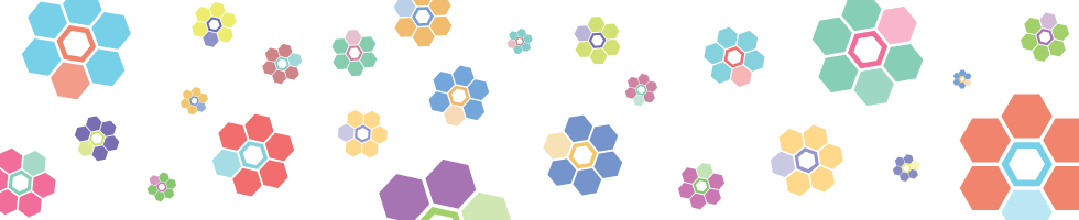 Dataverse banner - hexagonal shapes in flower-like clusters