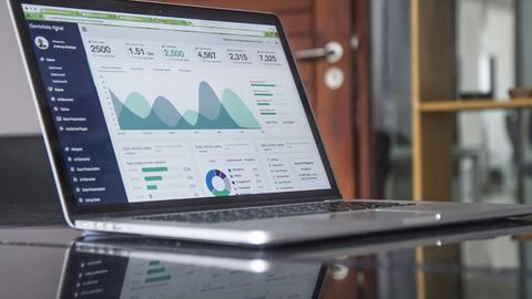 laptop displaying analytical data