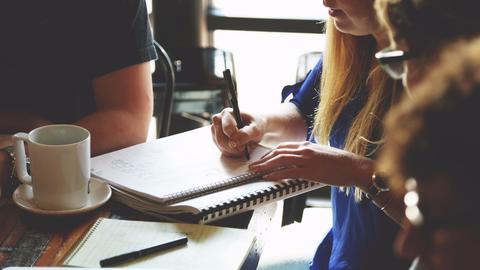 taking notes on paper