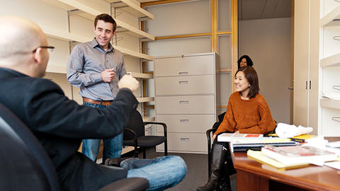professor and student talking