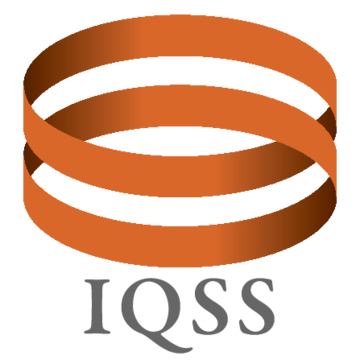 two orange rings interlocked and stacked vertically with the text IQSS