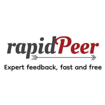 Rapid Peer logo, with tagline that says Expert feedback, fast and free