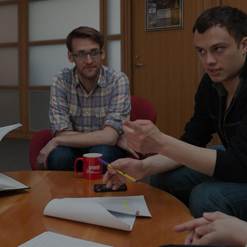 grad students talking