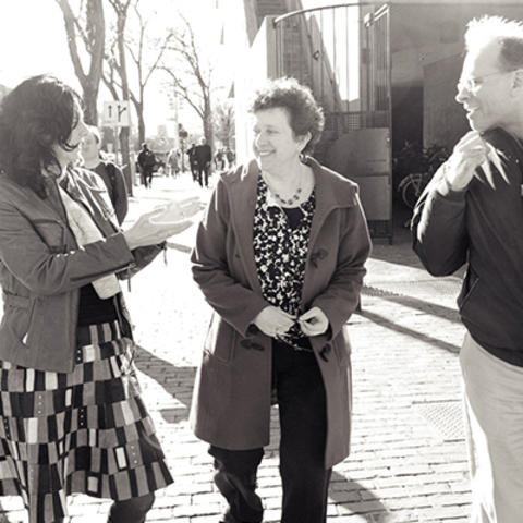 IQSS team members walking outside