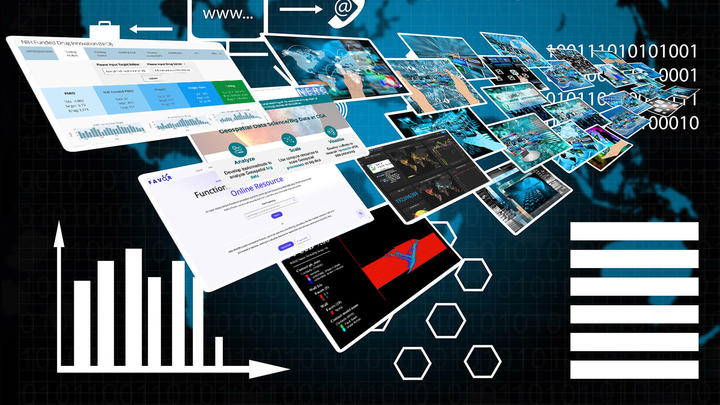 cascade of data screenshots and graphs
