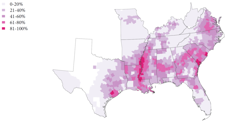 Regional map of US South