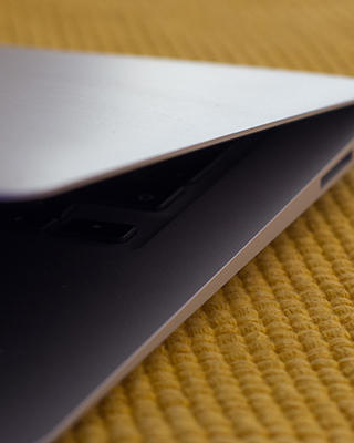 a semi close laptop