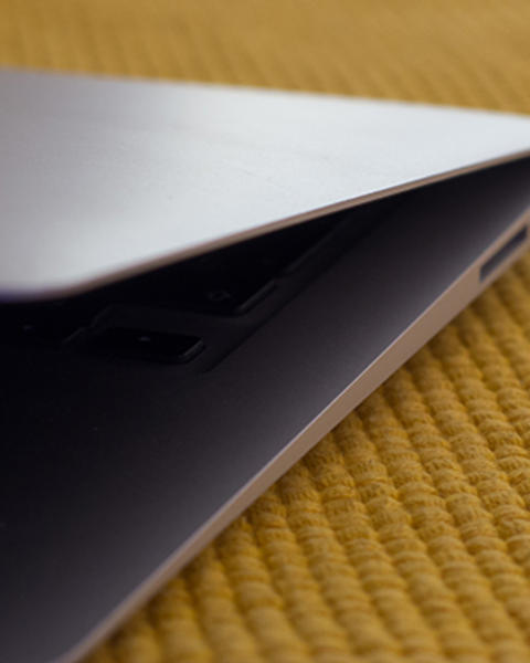 a semi close laptop